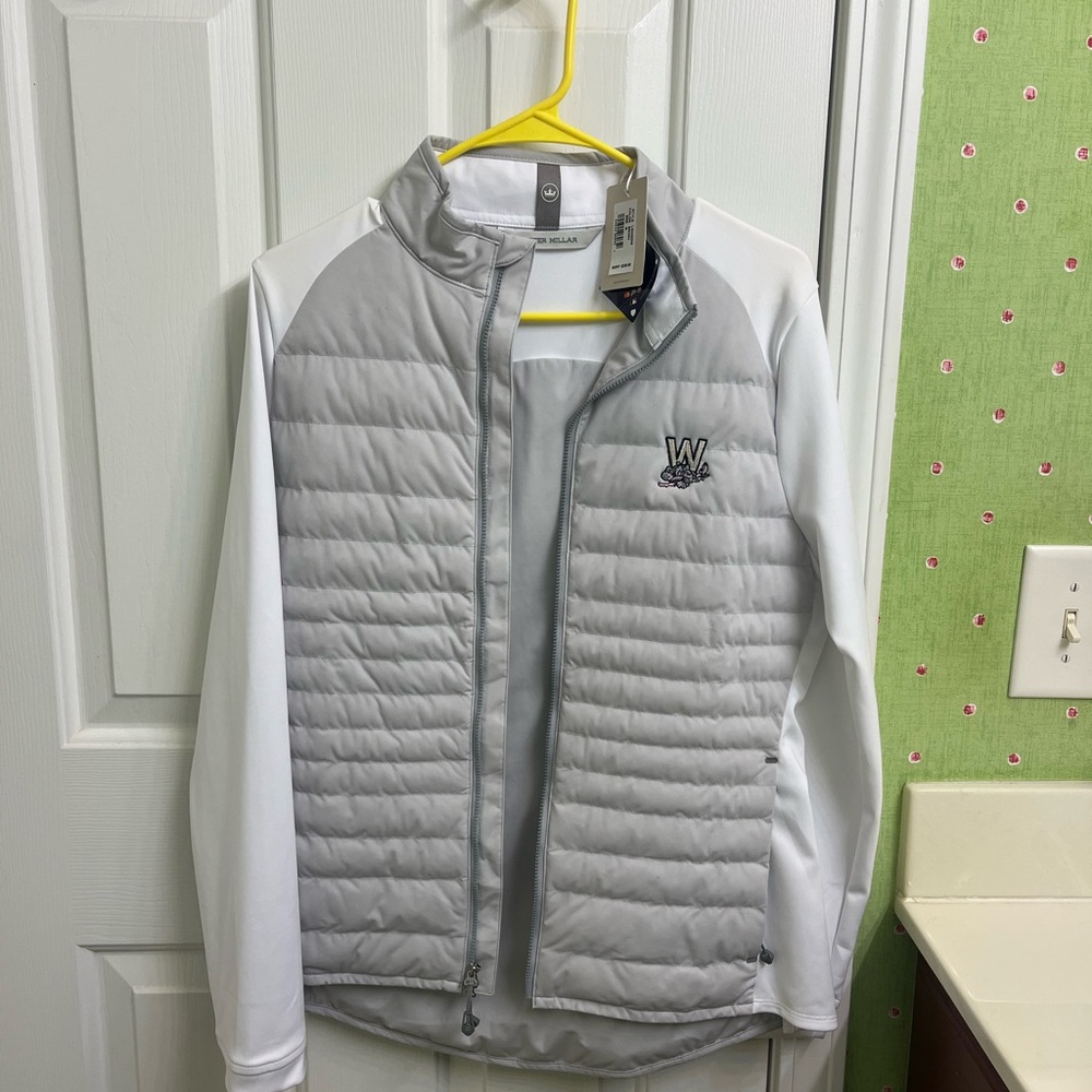 Peter Millar Gray and White Quilted Jacket